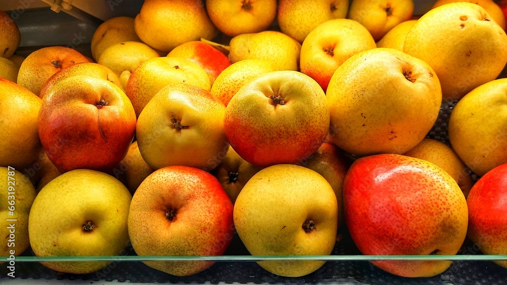 Delicious apples on retail display at supermarket Delicious apples on retail display at supermarket