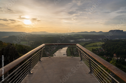 Overlook Platform at Saxon Switzerland National Park  or Nationalpark S  chsische Schweiz