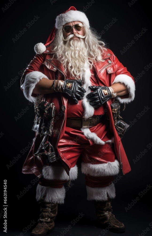 Santa Claus fitness trainer. A muscular man with a white beard Santa Claus fitness trainer. A muscular man with a white beard
