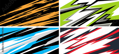 Side body graphic sticker set. Abstract racing design concept. Car decal wrap design for motorcycle, boat, truck, car, boat and more.