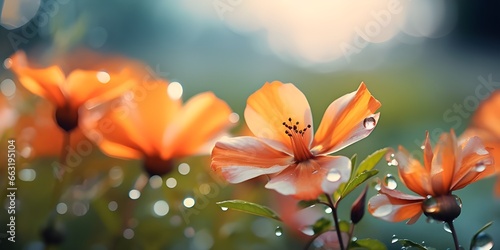 flower and water drops