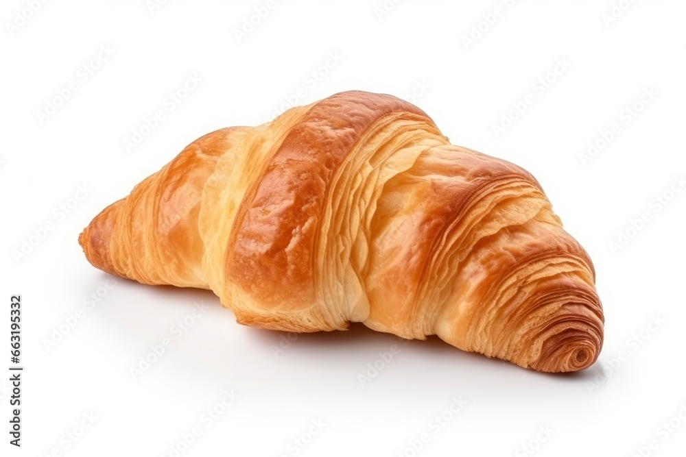 Croissant isolated on white background.