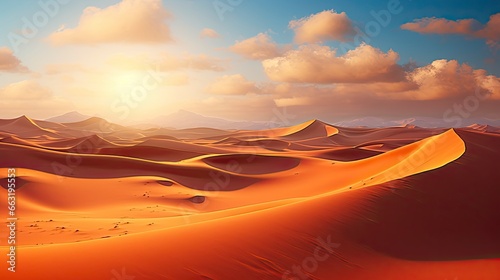 Desert with magical sands and dunes as inspiration for exotic adventures in dry climates.