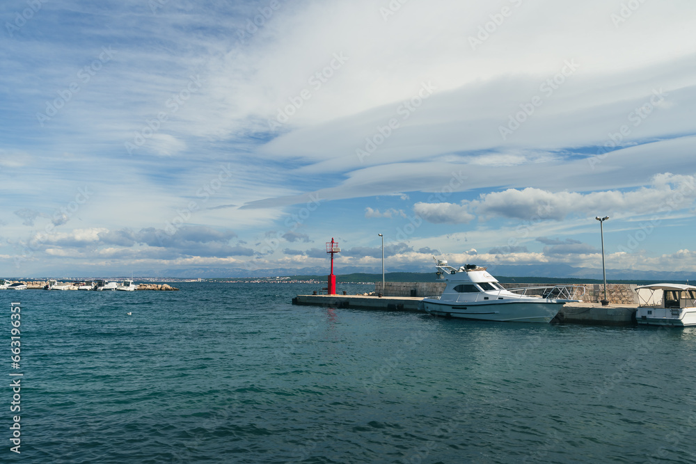 Turquoise sea  and harbor view, Zadar , Dalmatia, Croatia