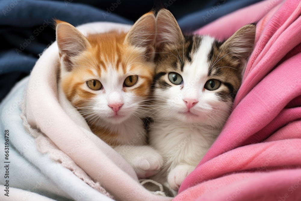 cats wrapped up together