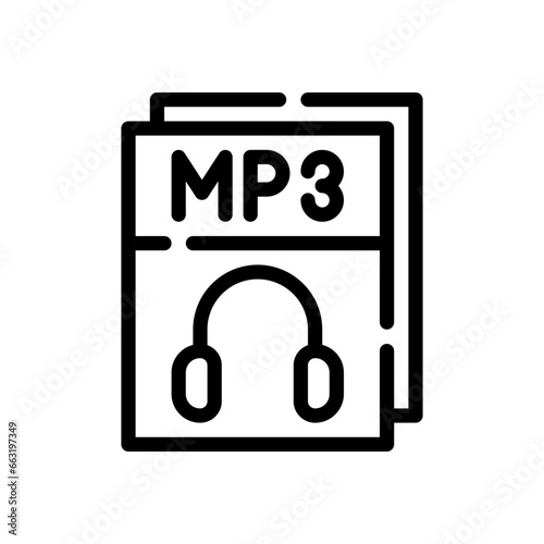mp3 line icon