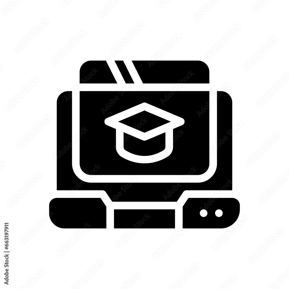 Obraz premium graduation glyph icon