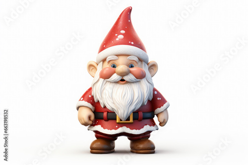 3D figurine of Santa Claus on a white background