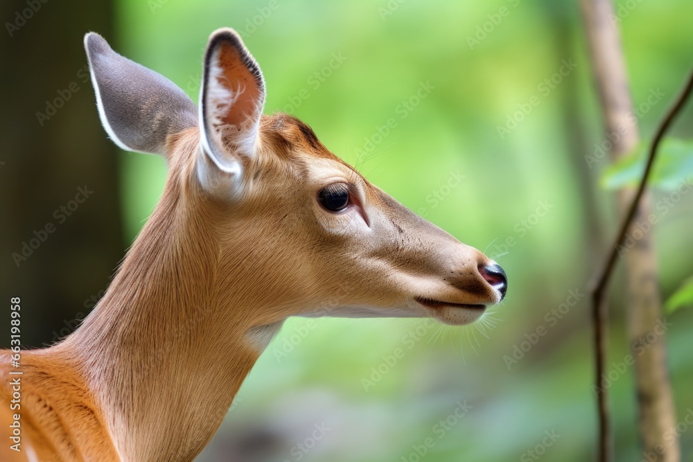 close-up of a deers ear, showing alertness close-up of a deers ear, showing alertness