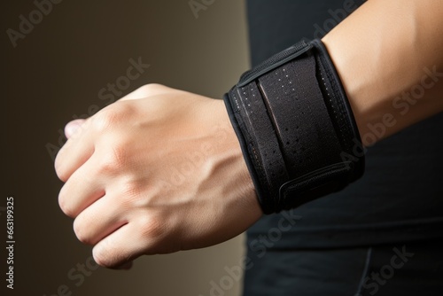 close-up of a wrist brace photo