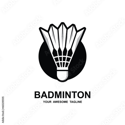 badminton logo vector icon illustration design