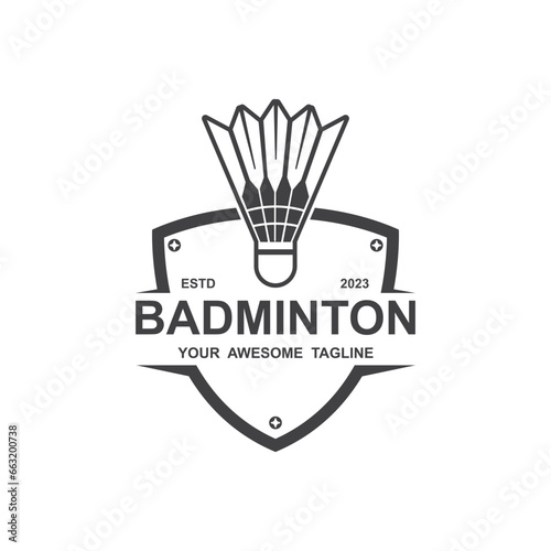 badminton logo vector icon illustration design