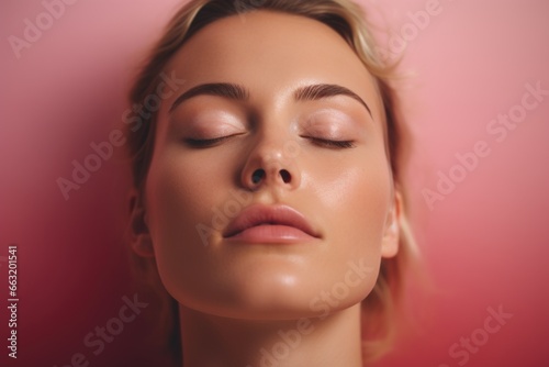 The woman's expression during her massage
