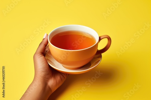 A hand clenching a cup on a brightly lit background