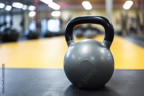 close-up of a kettlebell weight with handle wrapped in tape