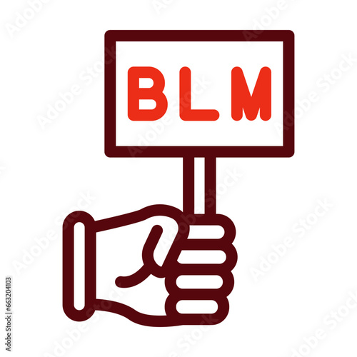 Black Lives Matter Thick Line Two Colors Icon Design