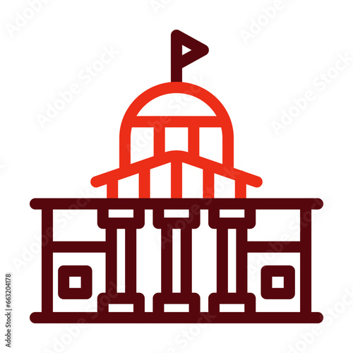 Congress Thick Line Two Colors Icon Design