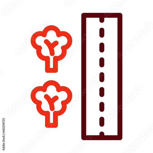 Roadside Thick Line Two Colors Icon Design