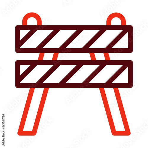 Road Obstruction Thick Line Two Colors Icon Design