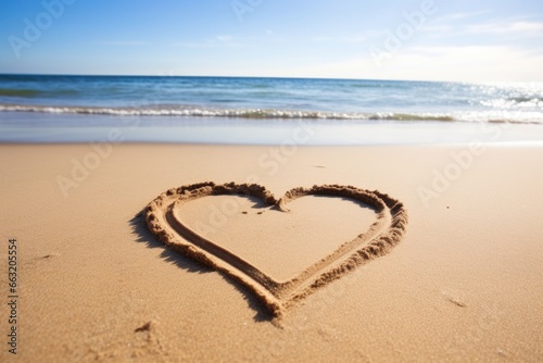 sand forming a heart shape on beach