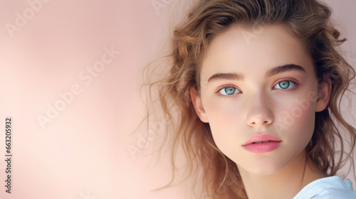 Headshot of a teenager with acne-prone skin, embracing self-confidence and inner beauty