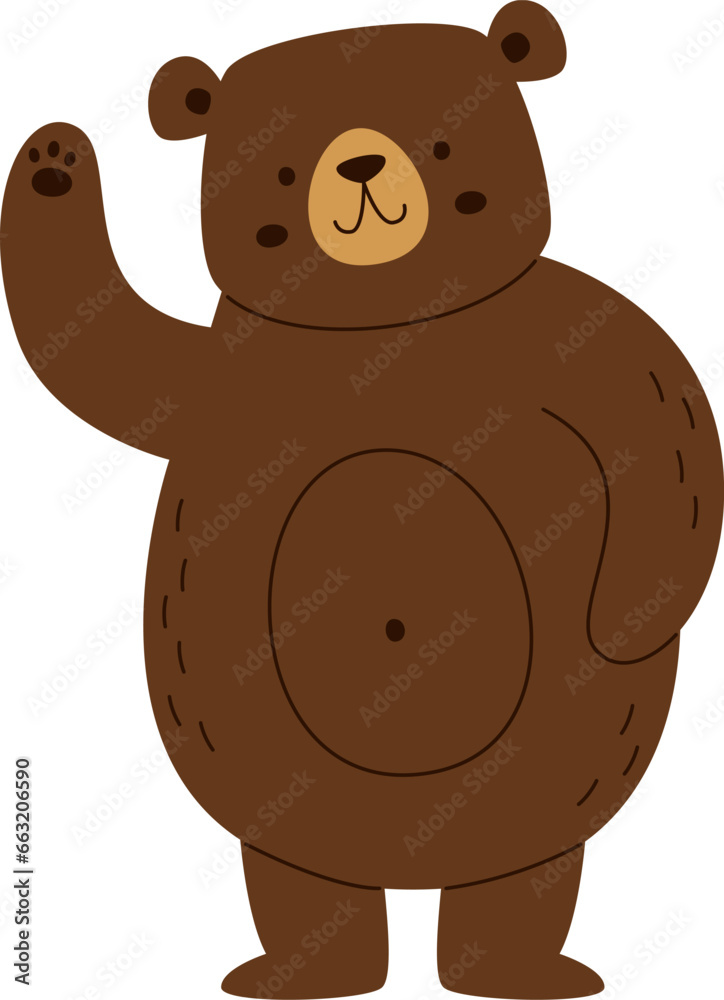 Fototapeta premium Waving Bear Animal