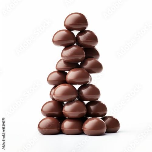 chocolate candies isolated on white background, AI generated