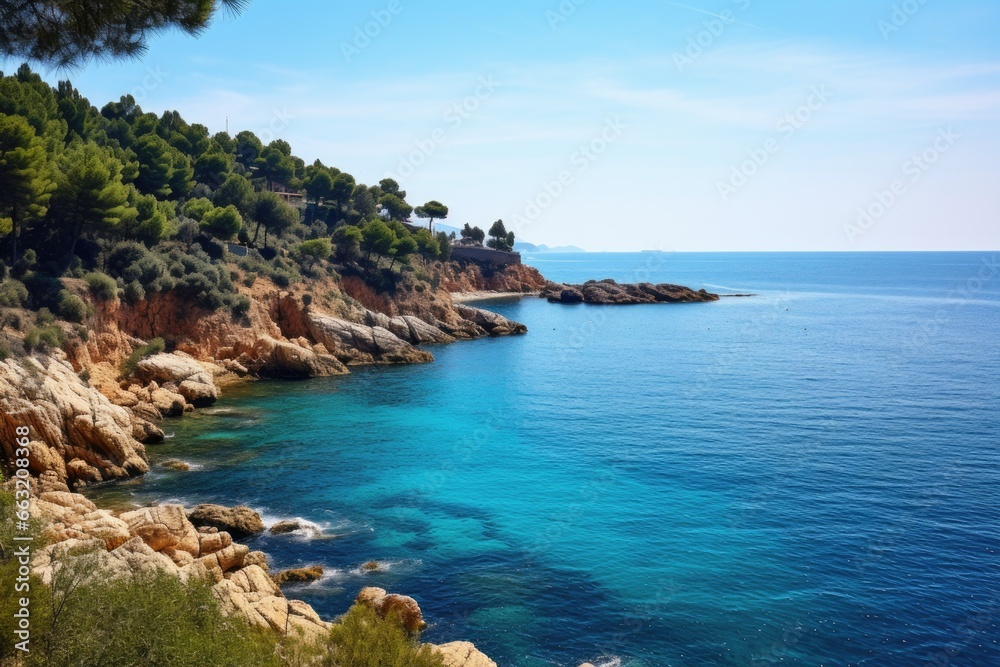 scenic coastline with turquoise mediterranean sea