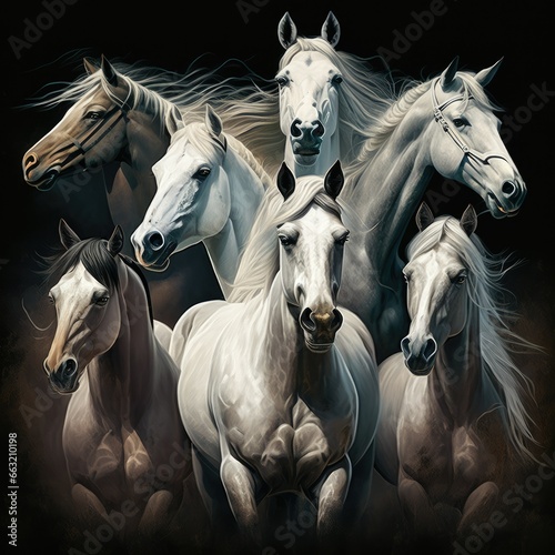 Successful Horses Illustration Paintings