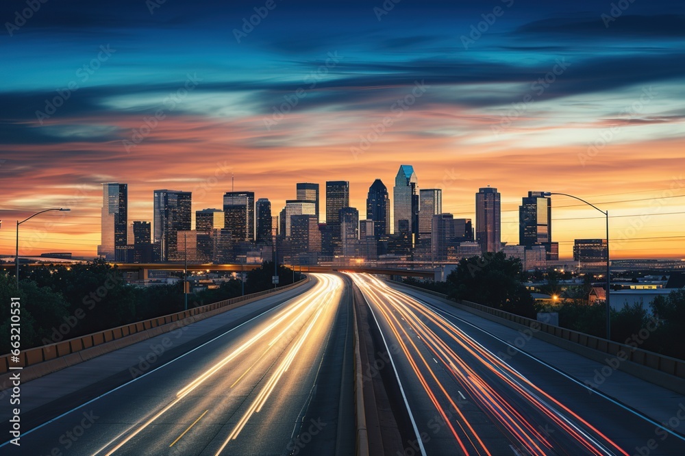 Animated Abstract City Blur. Moving cars with blurred lights through the city at night. Generative AI Animated Abstract City Blur. Moving cars with blurred lights through the city at night. Generative AI