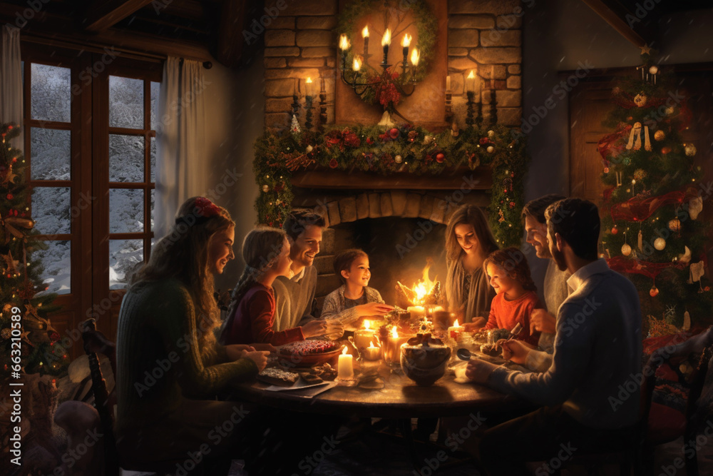 On Christmas Eve, the family gathered around the fireplace to sing carols and exchange heartfelt gifts.