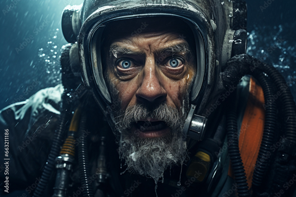 man explored the depths of the ocean while scuba diving. man explored the depths of the ocean while scuba diving.