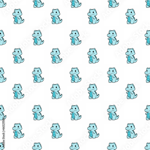 Fototapeta Naklejka Na Ścianę i Meble -  Cute seamless crocodile pattern design for decorating, backdrop, fabric, wallpaper and etc.