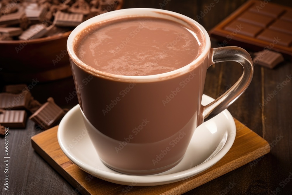 cropped coaster under a steaming cup of hot chocolate cropped coaster under a steaming cup of hot chocolate