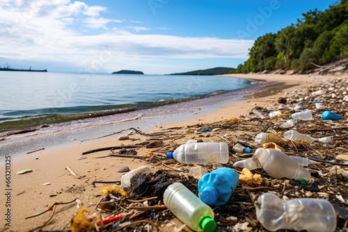 beach cleaned of plastic waste