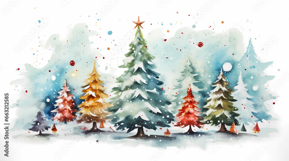 Obraz premium christmas tree with snow