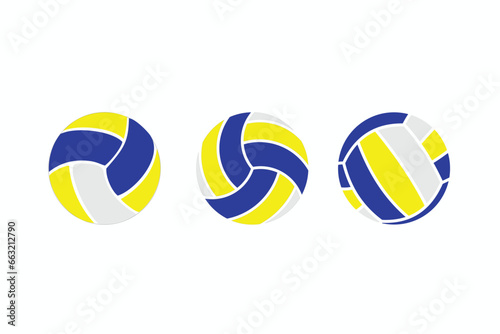 Colored volley ball icon. Flat icon volleyball ball symbol
