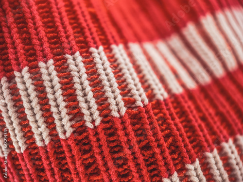 Vibrant Knitted Texture in Red and White Hues