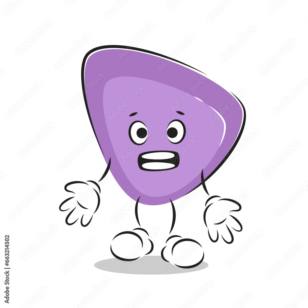 Shocked abstract cartoon character. Wicked face simple form. Mascot expressing emotions. Vector illustration. Shocked abstract cartoon character. Wicked face simple form. Mascot expressing emotions. Vector illustration.