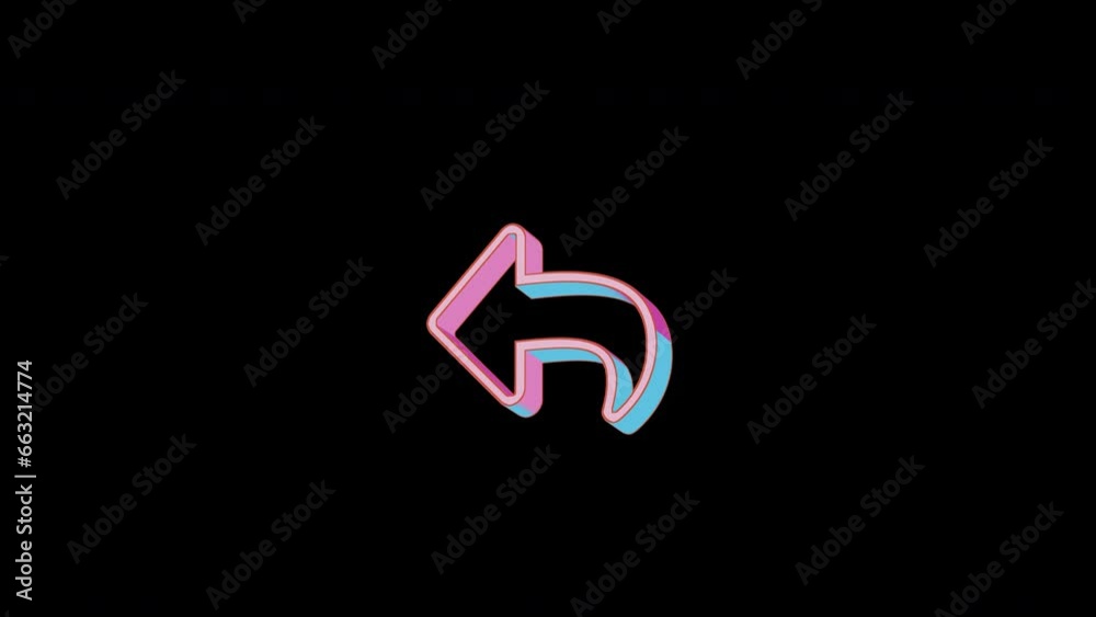Bright reply icon is jumping merrily. Retro style. Alpha channel black. Looped from frame 120 to 240, Alpha BW at the end Bright reply icon is jumping merrily. Retro style. Alpha channel black. Looped from frame 120 to 240, Alpha BW at the end