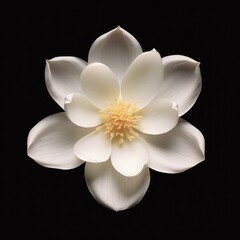 white flower on black background