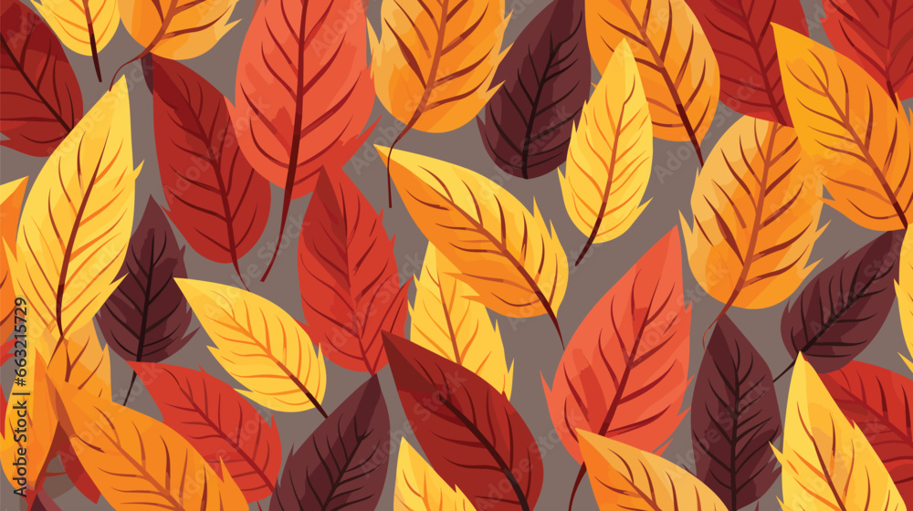 Autumn background with colorful leaves design, vector