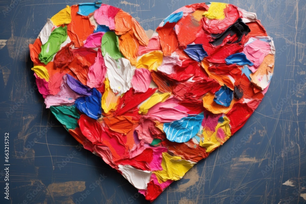 colorful heart-shaped paper mache artwork Stock Photo | Adobe Stock