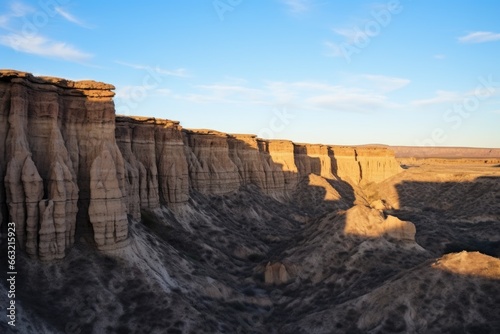 view of sandstone bluffs in chaco canyon, new mexico photo