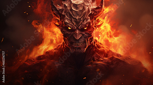 Satan devil fire portrait