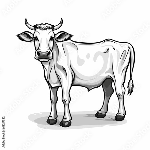 Cow hand-drawn illustration. Cow. Vector doodle style cartoon illustration. AI generative