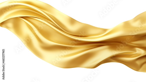 3d gold luxury silk cloth floating in the air isolated transparent