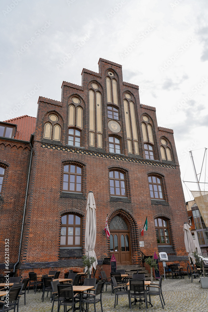 Old building on the harbor area of ​​the city of Wismar.