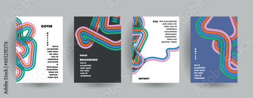 A4 abstract 3D graphics set for paper colors, Vector design layout for banner presentations, flyers, posters and invitations 