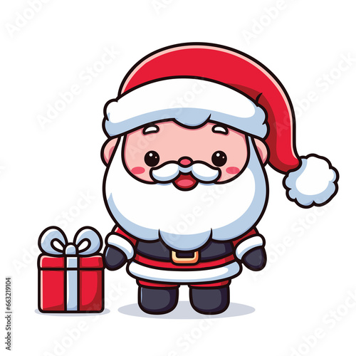 HOLIDAY CHRISTMAS, MARRY CHRISTMAS / Chimney Santa Claus - Cute and Fabulous Hipster Santa Claus Sticker Collection, Illustrated Vector Style, Isolated on a Transparent Background png (Generative Ai)